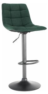 Scaun bar LAHELA, verde/negru, stofa clasica/metal, 44x50x91/112 cm