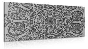 Tablou Mandala cu un model natural abstract în design alb-negru
