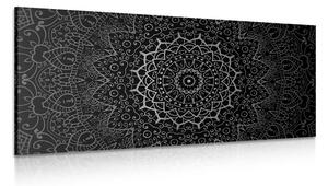 Tablou vintage Mandala în stil indian în design alb-negru