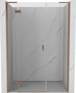 Mexen Mist-H L, ușă de duș cu 1 aripă stânga 120 cm, sticlă transparentă, profil mat cupră, 8A5L-120-001-65-00-L