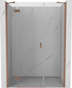 Mexen Mist-H, ușă de duș cu 1 aripă, stânga, 155 cm, sticlă transparentă, profil mat cupră, 8A5-155-001-65-00-L
