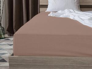 Cearsaf Jersey EXCLUSIV cu elastic maro deschis 140 x 200 cm