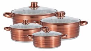 Set oale inox Royalty Line cu capac 8 piese Gold Edition