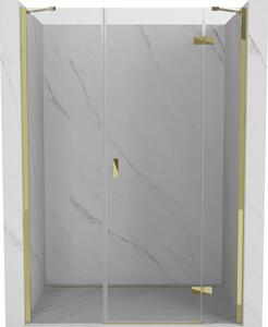 Mexen Mist-H, ușă de duș cu 1 aripă, dreapta, 160 cm, sticlă transparentă, profil auriu strălucitor, 8A5-160-001-50-00-P