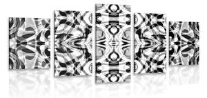 Tablou 5-piese abstractizare în design alb-negru