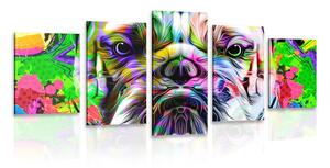 Tablou 5-piese buldog pop-art