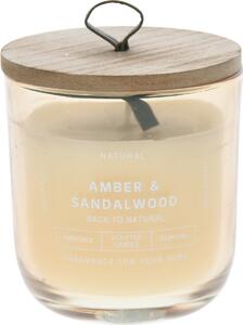 Lumânare în sticlă Back to natural, Amber & Sandalwood, 250 g