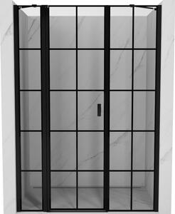 Mexen, Ușă de duș pivotantă Mexen Mist, stânga, 120 cm, grilă neagră - 8A4-120-001-70-77-L