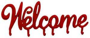Cuier Welcome, Metal, Rosu, 46.5x2.5x18 cm