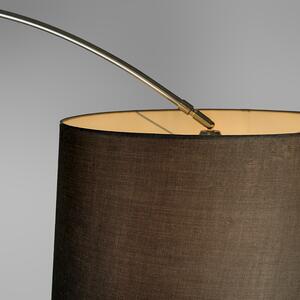 Lampă arc oțel abajur țesătură negru 45 cm - XXL
