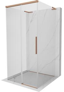 Mexen Rox-3SL, cabină de duș cu 3 pereți 110 x 110 cm, sticlă transparentă de 8 mm, profil mat cupră, 8C2L-110-110-65-00-3S