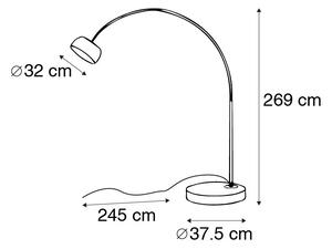 Lampă arc oțel abajur țesătură alb 45 cm - XXL