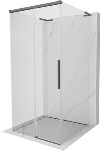 Mexen Rox-3SL, cabină de duș glisantă cu 3 pereți 120 x 120 cm, sticlă transparentă de 8 mm, profil grafit periat, 8C2L-120-120-66-00-3S
