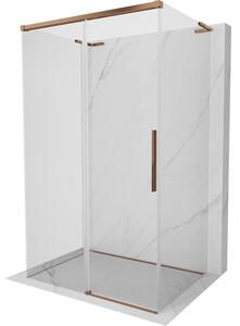 Mexen Rox-3SL, cabină de duș extensibilă cu 3 pereți 125 x 100 cm, sticlă transparentă de 8 mm, profil auriu-roz, 8C2L-125-100-60-00-3S