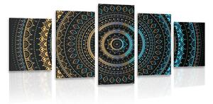 Tablou 5-piese Mandala cu modelul de soare