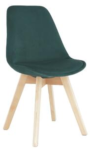 Scaun LORITA, verde smarald/fag, stofa catifelata/lemn, 48x57x81 cm