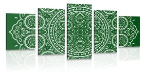 Tablou 5-piese Mandala etnică fină în design verde