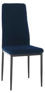 Scaun Coleta Nova, albastru/negru, tesatura de catifea, 41x49x96 cm