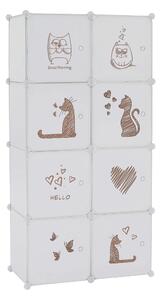 Dulap copii KIRBY, alb/maro, metal/plastic, 75x37x147 cm