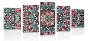 Tablou 5-piese Mandala indiană cu model floral
