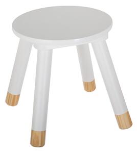 Scaun pentru copii Kevou, Pako World, Lemn de pin, Alb-Natural, 24x24x25 cm