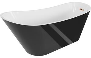 Mexen Alta, cadă de sine stătătoare 170 x 75 cm, alb-negru, preaplin auriu roz, 52141707575-60