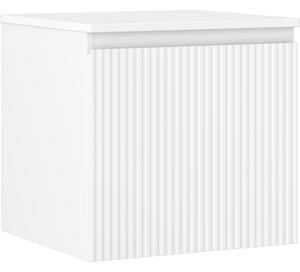 Mexen Rivel, mobilier de baie 50 cm cu blat, 1 sertar, canelat, alb mat, 91A20-05047-1-BFC01