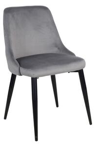 Scaun Zedna, Pako World, Catifea Gri, Picioare negre, 51x58x84 cm