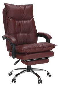 Scaun birou DRAKE, visiniu/crom, piele ecologica/metal, 72x85x111/118