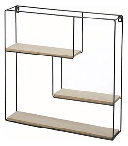 Raft DESIO TYPUL 1, stejar natural/negru, lemn/metal, 50x10x50 cm