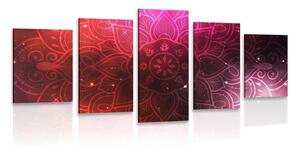 Tablou 5-piese Mandala cu fundal galactic
