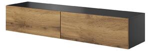 Comoda suspendata LIVO RTV, antracit/stejar, 160x40x30 cm
