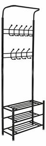 Mobilier hol BARNUM, negru, metal, 66x30x190 cm