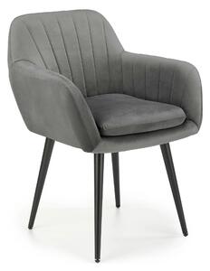 Scaun K429, gri, stofa catifelata/metal, 58x53x80 cm