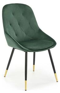 Scaun K437, verde inchis/negru, stofa catifelata/metal, 49x55x88 cm