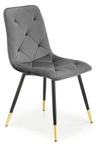 Scaun gri inchis K438, stofa catifelata/metal, 45x50x86 cm
