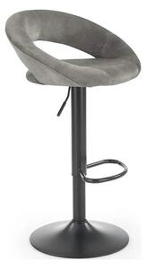 Scaun bar H102, gri - Bluvel14/negru, stofa catifelata/otel, 53x48x78/
