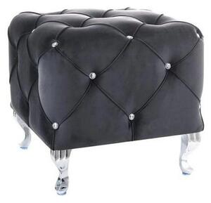 Taburet HESTIA K, stofa catifelata negru - Bluvel 19, 50x50x46 cm