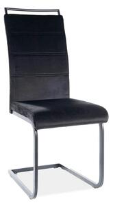 Scaun H441, negru, stofa catifelata/metal, 41x42x102 cm
