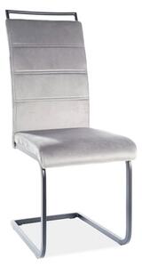 Scaun H441, gri/negru, stofa catifelata/metal, 41x42x102 cm