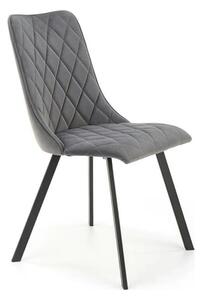 Scaun K450, gri/negru, stofa catifelata/metal, 44x58x85 cm