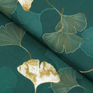 Goldea țesătură 100% bumbac - frunze ginkgo pe verde închis 145 cm