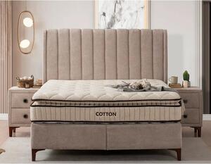 Pat COTTON 160x200, stofa plusata grej - Erato 24, cu somiera si spati
