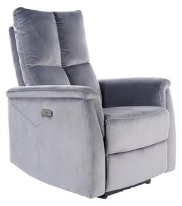 Fotoliu recliner cu functie de masaj NEPTUN M, gri inchis/negru, stofa