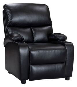 Fotoliu relax Gartia piele ecologica negru 79x94x102cm