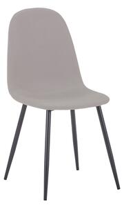 Scaun Bella tesatura gri deschis si picioare din metal negru 43x52x88 cm