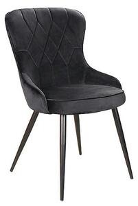 Scaun Lotus, negru, stofa catifelata/metal, 52x45x91 cm