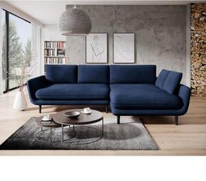 Coltar extensibil SOLANO, sezlong dreapta, stofa clasica albastru inch