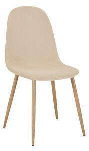 Scaun Bella bej din material textil cu picioare din metal natural 43x52x88 cm