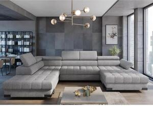 Coltar extensibil SELVA XL, sezlong stanga, stofa clasica gri - Austin
